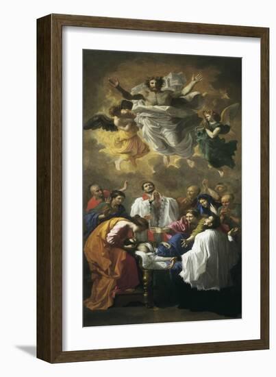 St. Francis Xavier Reviving Inhabitant of Cangoxima, Japan-Nicolas Poussin-Framed Art Print