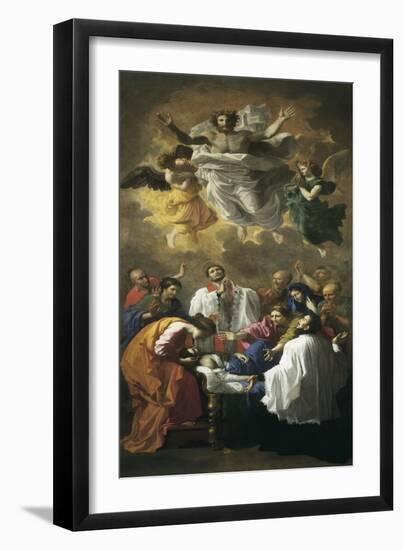 St. Francis Xavier Reviving Inhabitant of Cangoxima, Japan-Nicolas Poussin-Framed Art Print