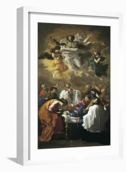 St. Francis Xavier Reviving Inhabitant of Cangoxima, Japan-Nicolas Poussin-Framed Art Print