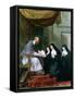 St. Francois de Sales Giving the Rule of the Visitation to St. Jeanne de Chantal-Noel Halle-Framed Stretched Canvas