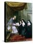 St. Francois de Sales Giving the Rule of the Visitation to St. Jeanne de Chantal-Noel Halle-Stretched Canvas