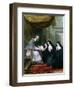 St. Francois de Sales Giving the Rule of the Visitation to St. Jeanne de Chantal-Noel Halle-Framed Giclee Print