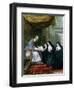 St. Francois de Sales Giving the Rule of the Visitation to St. Jeanne de Chantal-Noel Halle-Framed Giclee Print