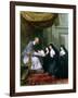 St. Francois de Sales Giving the Rule of the Visitation to St. Jeanne de Chantal-Noel Halle-Framed Giclee Print