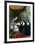 St. Francois de Sales Giving the Rule of the Visitation to St. Jeanne de Chantal-Noel Halle-Framed Giclee Print