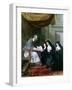 St. Francois de Sales Giving the Rule of the Visitation to St. Jeanne de Chantal-Noel Halle-Framed Giclee Print