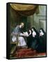 St. Francois de Sales Giving the Rule of the Visitation to St. Jeanne de Chantal-Noel Halle-Framed Stretched Canvas