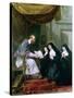 St. Francois de Sales Giving the Rule of the Visitation to St. Jeanne de Chantal-Noel Halle-Stretched Canvas