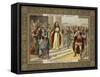 St Genevieve and Attila the Hun-null-Framed Stretched Canvas