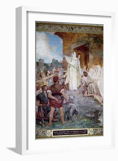 St. Genevieve Calming the Parisians on the Approach of Attila-Jules Elie Delaunay-Framed Giclee Print