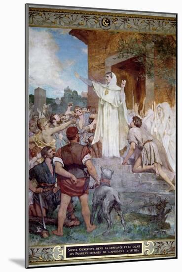 St. Genevieve Calming the Parisians on the Approach of Attila-Jules Elie Delaunay-Mounted Giclee Print