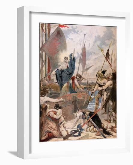 St. Genevieve, from a Series on the Heroines of France in "Le Petit Journal," 1896-Lionel Noel Royer-Framed Giclee Print