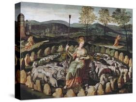 St. Genevieve Guarding Her Flock-Fontainebleau School-Stretched Canvas
