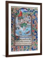 St Genevieve Praying on the Towers of Notre Dame, Paris, 15th Century-null-Framed Giclee Print