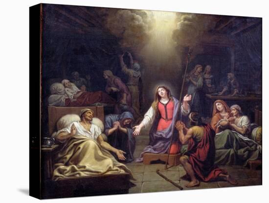 St. Genevieve Protecting the Ill, 1680 (Oil on Canvas)-Francois Verdier-Stretched Canvas