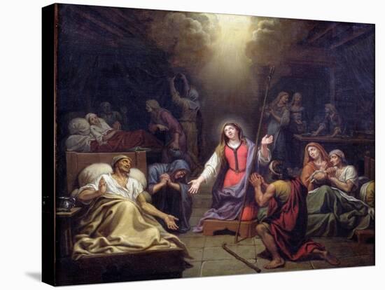 St. Genevieve Protecting the Ill, 1680 (Oil on Canvas)-Francois Verdier-Stretched Canvas
