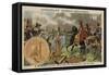 St Genevieve Repelling Attila the Hun, 451-null-Framed Stretched Canvas