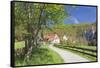 St. Georg Chapel, Kaeppeler Hof, Thiergarten, Danube Valley in Spring, Upper Danube Nature Park-Markus Lange-Framed Stretched Canvas