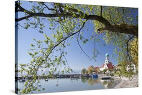 St.. Georg Church and Castle, Peninsula of Wasserburg, Lake Constance, Schwaben, Bavaria, Germany-Markus Lange-Stretched Canvas