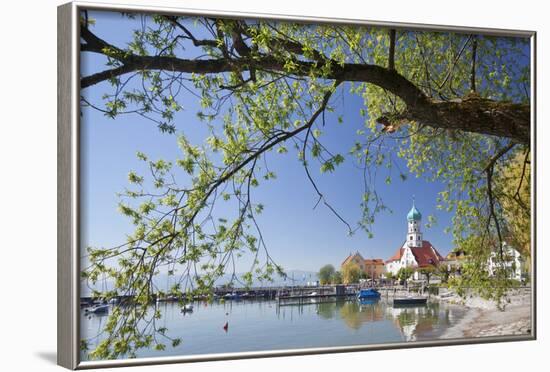 St.. Georg Church and Castle, Peninsula of Wasserburg, Lake Constance, Schwaben, Bavaria, Germany-Markus Lange-Framed Photographic Print