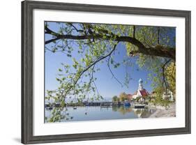 St.. Georg Church and Castle, Peninsula of Wasserburg, Lake Constance, Schwaben, Bavaria, Germany-Markus Lange-Framed Photographic Print