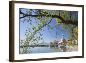 St.. Georg Church and Castle, Peninsula of Wasserburg, Lake Constance, Schwaben, Bavaria, Germany-Markus Lange-Framed Photographic Print