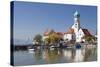 St.. Georg Church and Castle, Peninsula of Wasserburg, Lake Constance, Schwaben, Bavaria, Germany-Markus Lange-Stretched Canvas