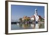 St.. Georg Church and Castle, Peninsula of Wasserburg, Lake Constance, Schwaben, Bavaria, Germany-Markus Lange-Framed Photographic Print