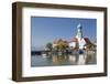 St.. Georg Church and Castle, Peninsula of Wasserburg, Lake Constance, Schwaben, Bavaria, Germany-Markus Lange-Framed Photographic Print