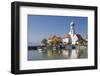 St.. Georg Church and Castle, Peninsula of Wasserburg, Lake Constance, Schwaben, Bavaria, Germany-Markus Lange-Framed Photographic Print