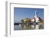 St.. Georg Church and Castle, Peninsula of Wasserburg, Lake Constance, Schwaben, Bavaria, Germany-Markus Lange-Framed Photographic Print