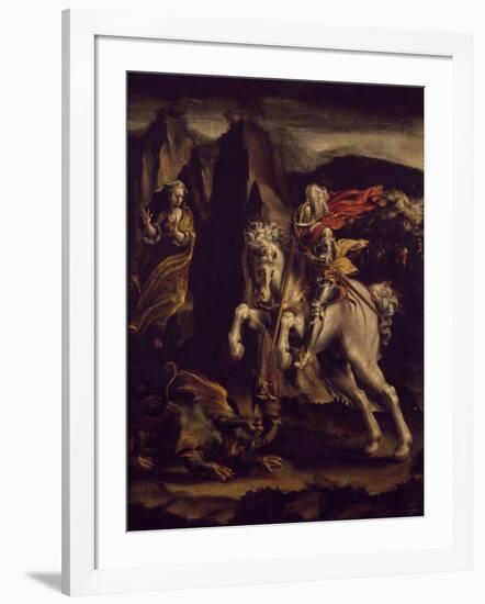 St George and Dragon, 1565-1570-Lelio Orsi-Framed Giclee Print