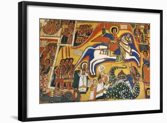 St George and Dragon, Paintings in Ura Kidane Meret Monastery-null-Framed Giclee Print