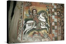 St. George and Dragon, Uran Kidane Meherate Church, Zege Peninsula, Lake Tana, Ethiopia, Africa-Sybil Sassoon-Stretched Canvas