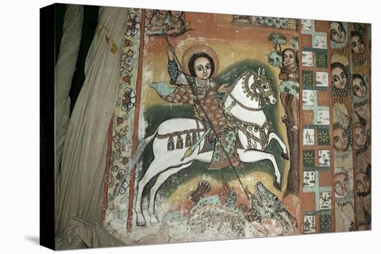 St. George and Dragon, Uran Kidane Meherate Church, Zege Peninsula, Lake Tana, Ethiopia, Africa-Sybil Sassoon-Stretched Canvas