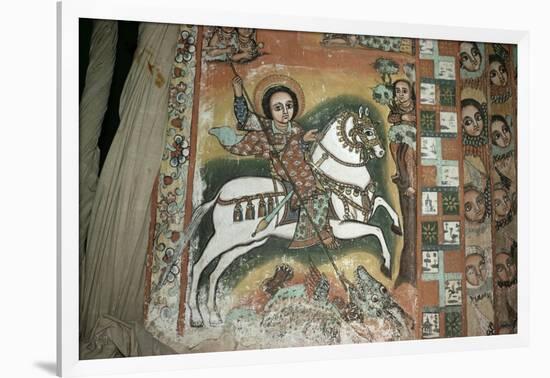 St. George and Dragon, Uran Kidane Meherate Church, Zege Peninsula, Lake Tana, Ethiopia, Africa-Sybil Sassoon-Framed Photographic Print