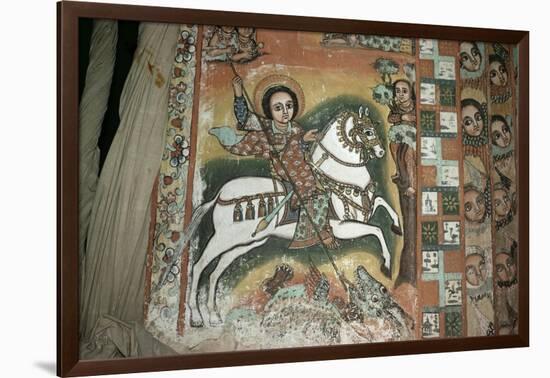 St. George and Dragon, Uran Kidane Meherate Church, Zege Peninsula, Lake Tana, Ethiopia, Africa-Sybil Sassoon-Framed Photographic Print