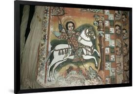 St. George and Dragon, Uran Kidane Meherate Church, Zege Peninsula, Lake Tana, Ethiopia, Africa-Sybil Sassoon-Framed Photographic Print