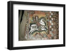 St. George and Dragon, Uran Kidane Meherate Church, Zege Peninsula, Lake Tana, Ethiopia, Africa-Sybil Sassoon-Framed Photographic Print