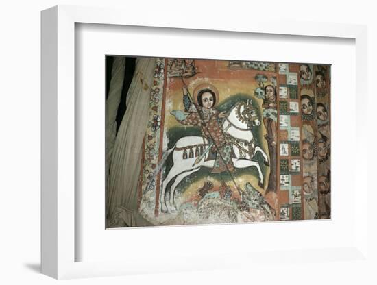 St. George and Dragon, Uran Kidane Meherate Church, Zege Peninsula, Lake Tana, Ethiopia, Africa-Sybil Sassoon-Framed Photographic Print