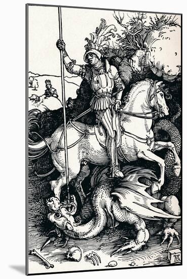 St George and the Dragon, 1505-Albrecht Dürer-Mounted Giclee Print