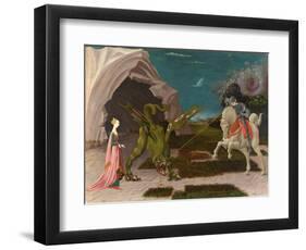 St. George and the Dragon, C.1470 (Oil on Canvas)-Paolo Uccello-Framed Premium Giclee Print