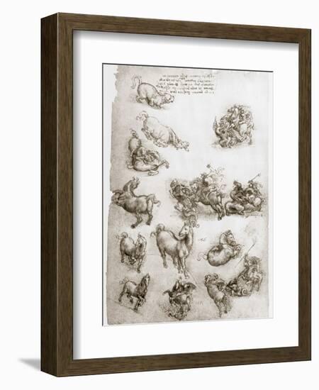 St George and the Dragon, C1506-Leonardo da Vinci-Framed Giclee Print