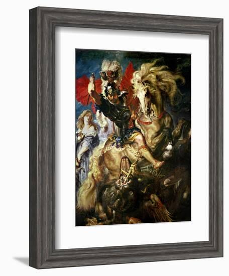 St. George and the Dragon, circa 1606-Peter Paul Rubens-Framed Giclee Print