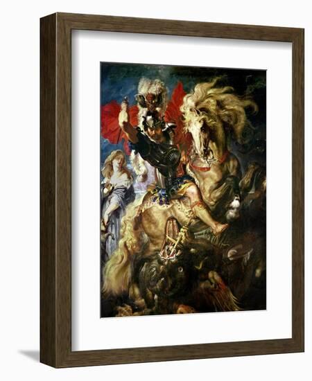 St. George and the Dragon, circa 1606-Peter Paul Rubens-Framed Giclee Print