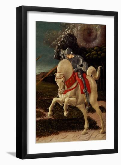 St. George and the Dragon (Detail), C.1470 (Oil on Canvas)-Paolo Uccello-Framed Premium Giclee Print