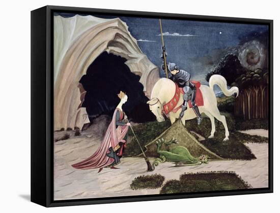 St. George and the Dragon, Five Minutes Later-George Adamson-Framed Stretched Canvas