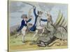St. George and the Dragon, Published by Hannah Humphrey in 1782-James Gillray-Stretched Canvas