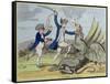 St. George and the Dragon, Published by Hannah Humphrey in 1782-James Gillray-Framed Stretched Canvas