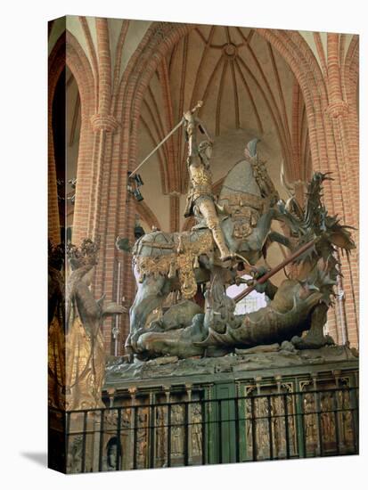 St George and the Dragon Statue, Inside the Storkyrkan Church, Stockholm, Sweden-Peter Thompson-Stretched Canvas